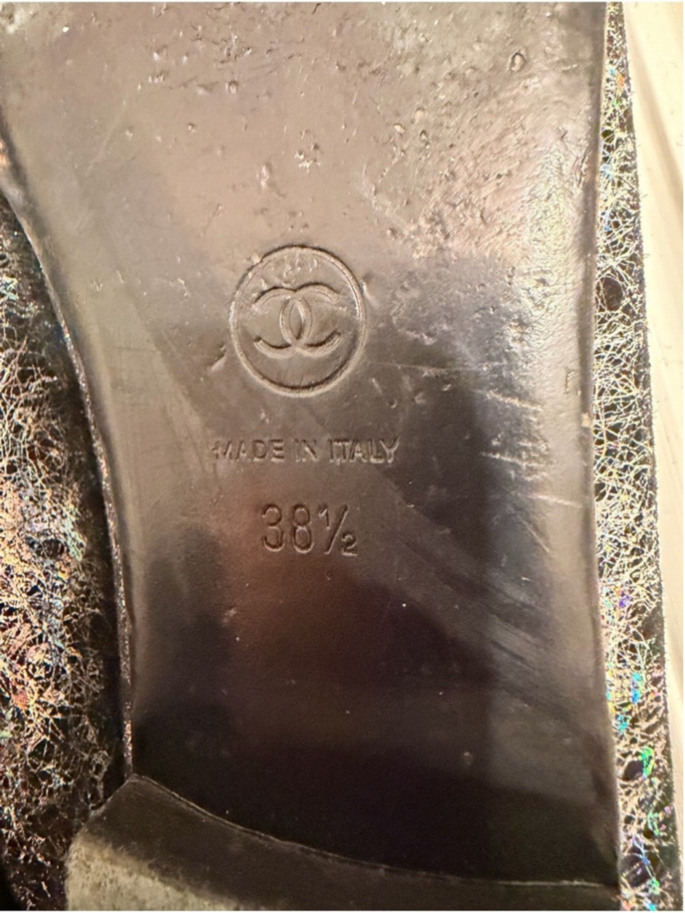 Chanel Classic CC Ballet Flat Cap Toe Rare Iridescent Suede EU 38.5 PLEASE READ - Picture 12 of 12